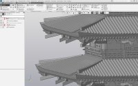 Модель японского храма пагоды «Хорю-Дзи»