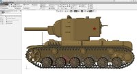 Модель советского тяжёлого штурмового танка КВ-2