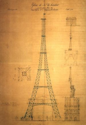 Первоначальный эскиз Эйфелевой башни